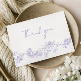 Vintage Elegance: Lilac Wedding Thank You Card Dankeskarte