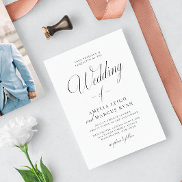 Vintage Elegance Script Wedding Photo Invitation Einladung