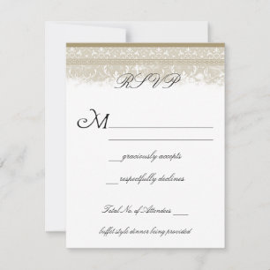 Vintage Elegance Wedding RSVP Cards Karte