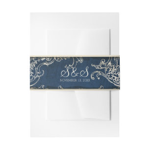 Vintage Elegance Wedding Toile Einladung Bündner B Einladungsbanderole