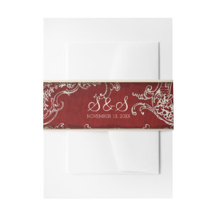 Vintage Elegance Wedding Toile Einladung Bündner B Einladungsbanderole