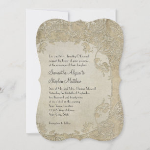 Vintage Elegance Wedding Toile Floral Damask Einladung
