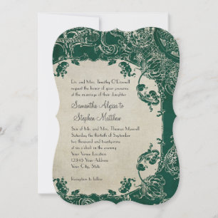 Vintage Elegance Wedding Toile Floral Damask Einladung