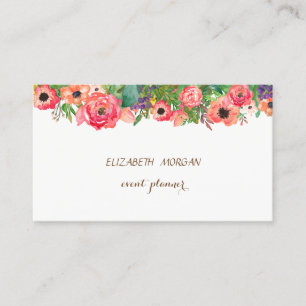 Vintage, Elegant, Blumen Visitenkarte