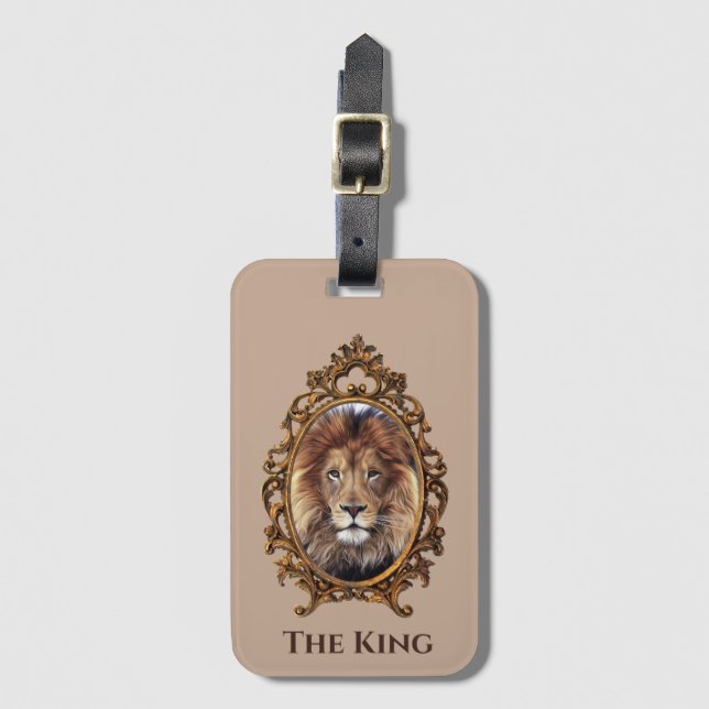 Vintage Elegant Brown Lion King Retro Vater Gepäckanhänger (Vorderseite Vertikal)