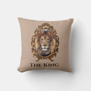 Vintage Elegant Brown Lion King Retro Vater Kissen
