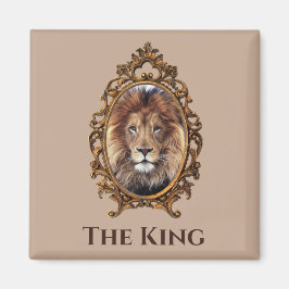 Vintage Elegant Brown Lion King Retro Vater Magnet