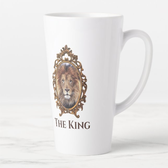 Vintage Elegant Brown Lion King Retro Vater Milchtasse (Rechts)