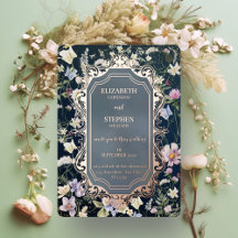 Vintage Elegant Dusty Blue Floral Wedding