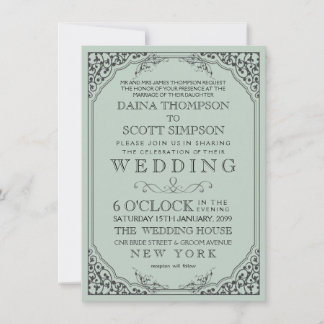 Vintage Elegant Filigree Frame Border Wedding Einladung