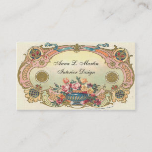 Vintage, Elegant, Französisches Land, Floral Visitenkarte
