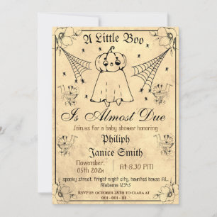Vintage Elegant Gruselig, Halloween-Baby-Party Einladung