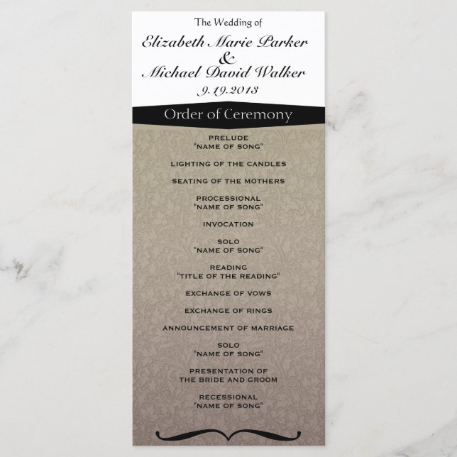 Vintage Elegant-Klasse Damask Programm (Vorderseite)