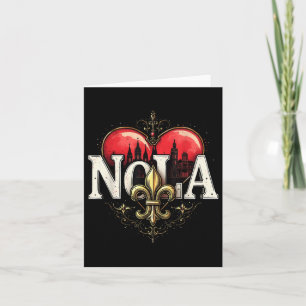 Vintage Elegant Nola Fleur-de-lis Herz Nola Stron Karte