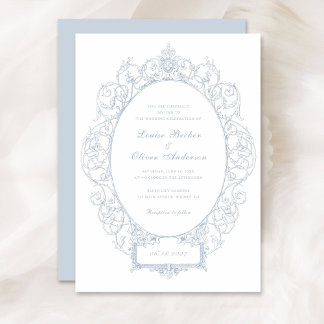 Vintage Elegant-Ornament-Bläserrahmen Hochzeit Einladung