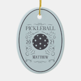 Vintage Elegant Pickleball Keramik Ornament