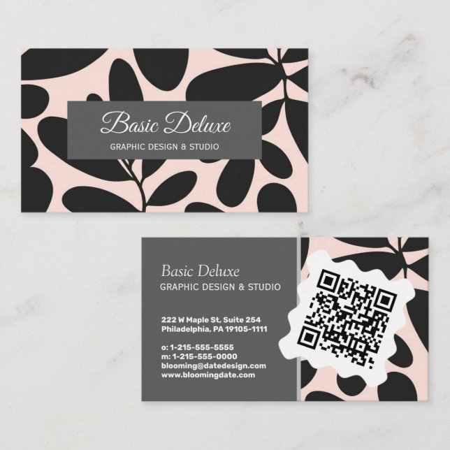Vintage Elegant Retro – Modern  Business Card Visitenkarte (Vorne/Hinten)