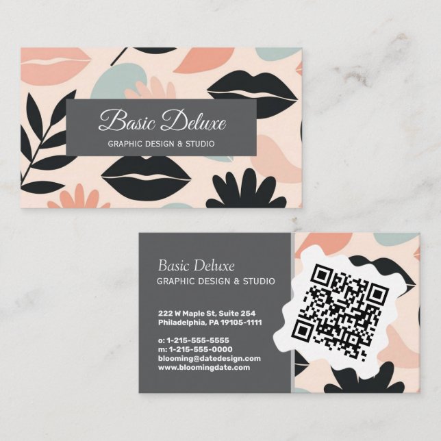 Vintage Elegant Retro – Modern  Business Card Visitenkarte (Vorne/Hinten)