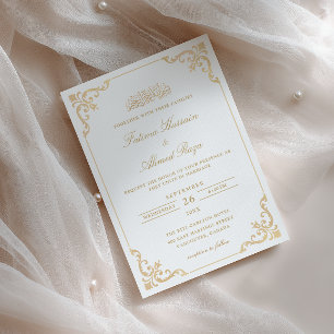 Vintage Elegant Stylisch Gold Schrift Muslimische  Einladung