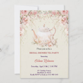 Vintage Elegant Tea Party Bridal Shower Invitation Einladung