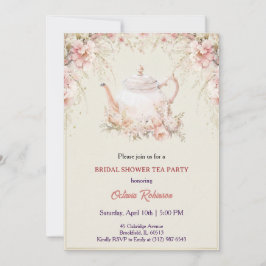 Vintage Elegant Tea Party Bridal Shower Invitation Einladung