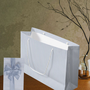 Vintage Elegant Verblasster blauer Streifen Für je Große Geschenktüte