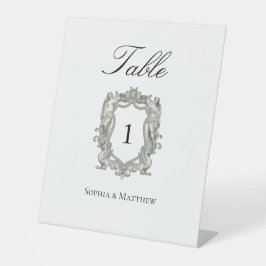 Vintage Elegant Wedding Table Number Sockelschild