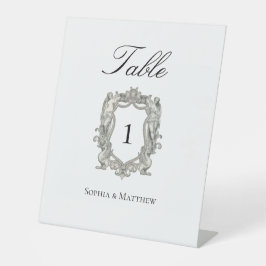Vintage Elegant Wedding Table Number Sockelschild