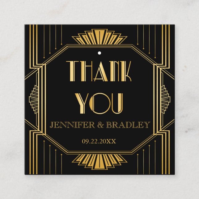 Vintage Elegante Art Deco Quadratische Visitenkarte (Vorderseite)