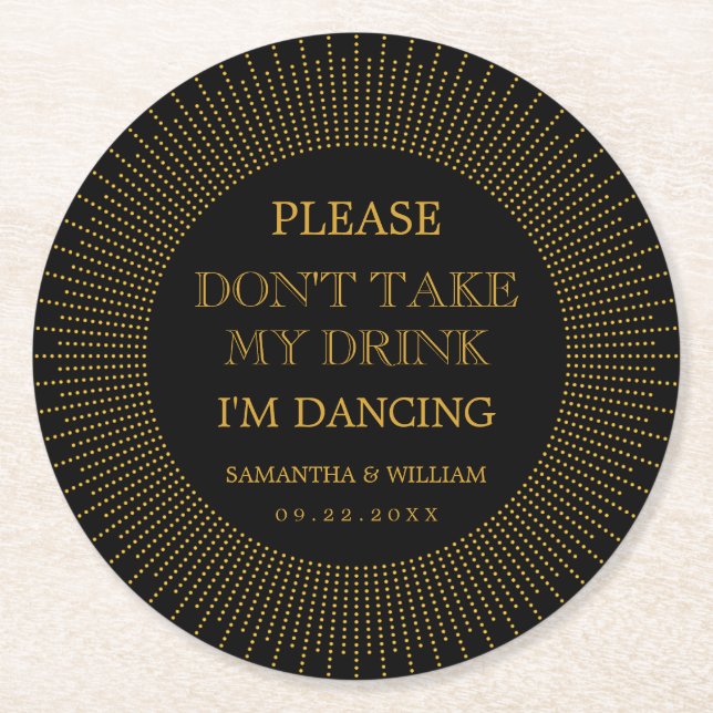 Vintage Elegante Art Deco Runder Pappuntersetzer (Vorderseite)