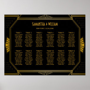 Vintage Elegante Art Deco Schwarzes Meer Poster