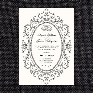 Vintage elegante aufwendige Hochzeit Einladung