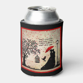 Vintage Elegante, Beige & Schwarze Poesie Dosenkühler