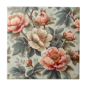 Vintage, elegante Blumen Fliese