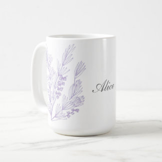 Vintage, elegante, Blumen-, personalisierte Kaffeetasse