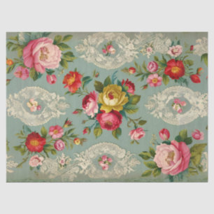 Vintage elegante Blumendekor-Seidenpapier Seidenpapier