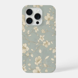 Vintage elegante botanische Linienkunst iPhone 15 Pro Hülle