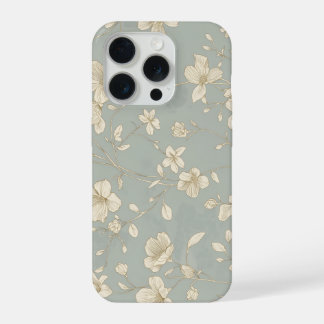 Vintage elegante botanische Linienkunst iPhone 15 Pro Hülle