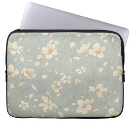 Vintage elegante botanische Linienkunst Laptopschutzhülle