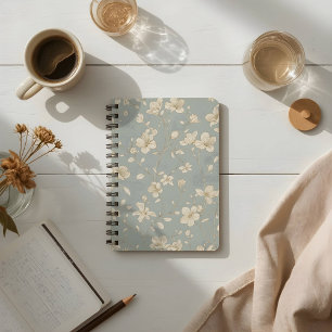 Vintage Elegante Botanische Linienkunst Notizbuch