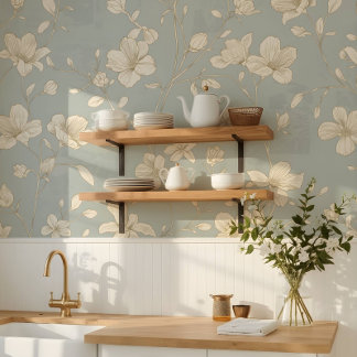 Vintage Elegante Botanische Linienkunst Tapete