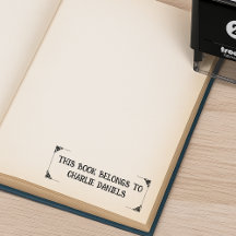 Vintage elegante Buchplakette Selbstfärbender Gumm