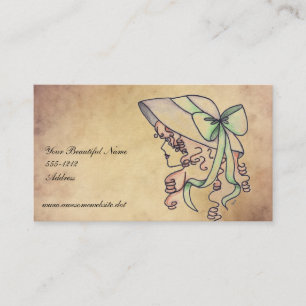 Vintage Elegante Dame mit Hut Visitenkarten Visitenkarte