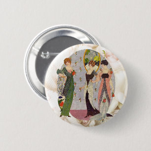 Vintage elegante Damen-Mode aus den 20er Jahren Button