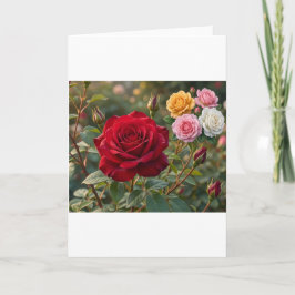 Vintage Elegante Farbige Rosen Florale Grußkarte Karte