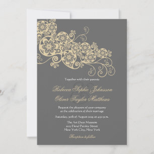 Vintage Elegante Florale Paisley Boho Hochzeitsein Einladung