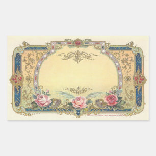 Vintage elegante französische Landaufkleber Rechteckiger Aufkleber