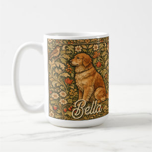 Vintage elegante Golden Retriever Boho-Malerei  Kaffeetasse