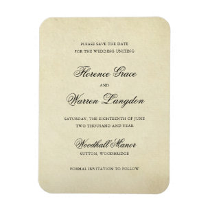 Vintage Elegante Hochzeit - Termin vormerken Magnet