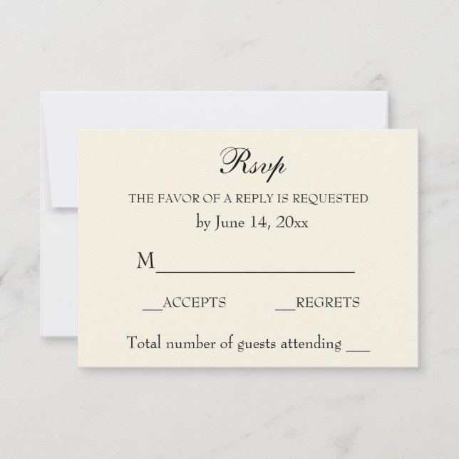 Vintage, elegante Hochzeitscreme UAWG RSVP Karte (Vorderseite)